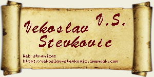 Vekoslav Stevković vizit kartica